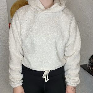 Cropped fuzzy sweater